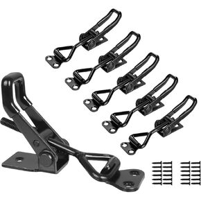 Toggle Latch Clamp 4001 Style, 6 Pack Adjustable Toggle Clamps, 330Lbs Holding Capacity, Quick Release Pull Latches Clamps for Smoker Lid Jig, Tool Boxes Case, Door and More