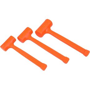 HFS (R) 3PCS Dead Blow Hammer Set, 1, 2, 3 lb Pound Dead Blow Hammer,Unicast Deadblow Mallet with Checkered Grip