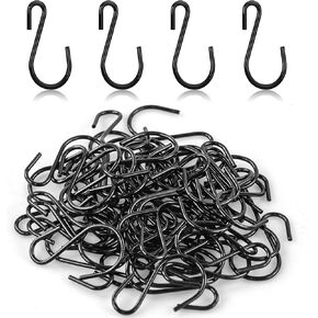 Zacool Christmas Mini S Hooks Black, 1.73 Inch Small S Hooks for Hanging Xmas Ornament Decorations, Metal S Shaped Hooks Wire Hooks Mini Storage Hook for Hanging Light,Plant,Jewelry,Crafts(40 Pcs)