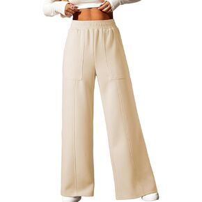 Aleumdr Women's Wide Leg Sweatpants Elastic High Waisted Long Pants Casual Loose Yoga Pants with Pockets 2024 in Kuwait