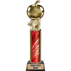 11" Red Apple Trophies - Customized Teachers Apple Trophy Awards Prime