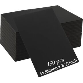 150 ورقة مقاس 8.5 × 11 بوصة ورق سميك من الورق الأسود، 230 جرامًا للمتر المربع/80 رطلًا، ورق طابعة أسود للدعوات، ومستلزمات سجل القصاصات in Kuwait