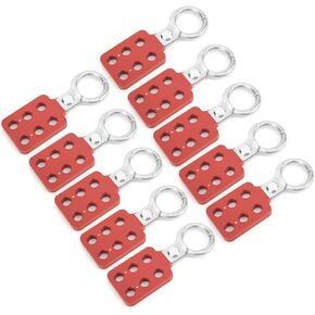 10Pcs Lockout Hasp, 6 Holes Aluminium Lock Out Tag Out Safety Hasp Kit for Chemical Industry Electric Power Petrol, 25mm / 1.0in Diameter