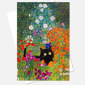 NVYGSDU Funny Cute Black Cat Wall Art, Cat in Famous Gustav Klimt Paintings Prints, Vintage Gallery Wall Decor Pictures Posters Eclectic Cute Preppy Aesthetic Room Decor 12x16 Unframed