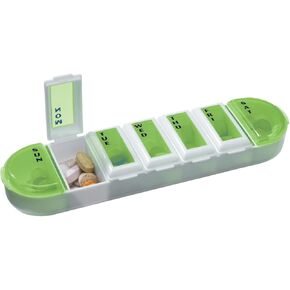 علبة حبوب الدواء الأسبوعية (7 أيام) من إيزي دوز، مخطط الأدوية، منظم الفيتامينات، مقصورات قاعدة مستديرة، مريحة وسهلة الاستخدام، قد يختلف اللون، خالية من مادة BPA in Kuwait