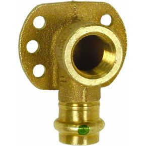 Viega 79190 ProPress Zero Lead Bronze 90-Degree Elbow Drop with Wall Plate with Female 1/2-Inch by 1/2-Inch P x Female NPT