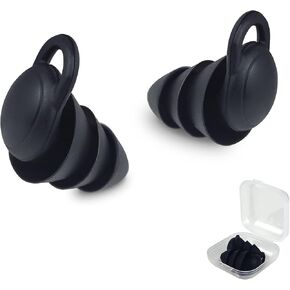 EarPlugs for Sleeping Noise Callcelling,Ear Plugs for Sleep Sounds Blocking,Reusable Hearing Protection Silicon Earplugs for Work Snoring Swimming Concert Musician Construction Shooting-Black