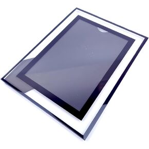 4x6 Inch Glass Picture Frame, Mirrored Photo Frame Display Stand on Tabletop Black