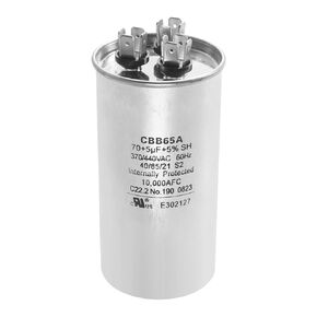 2024 Upgrade CAP050700440CT 70+5uf 370/440VAC 60Hz Dual Run Circular Start Capacitor for Goodman Air Conditioning Motors.