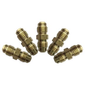 sky-w SAE 45 Degree Flared Fittings,Flare to Male Connector (Pack of 5, 1/4" Male)