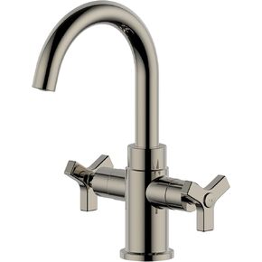 Derengge Polished Nickel Bathroom Faucet,Two-Handle Bathroom Sink Faucet Water Supply Line,Single Hole Lavatory Vantity Faucet,F-0081-PN