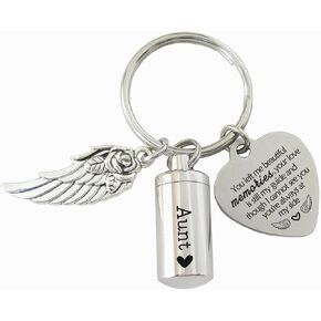 Mini Cremation Urn Keychain Small Keepsake Urn for Human Ashes Sympathy Gifts for Loss of Aunt Memorial Bereavement Gifts in Memory of Aunt