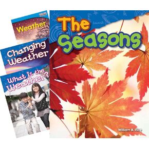 Teacher Created Materials - Classroom Library Collections: Weather & Seasons - 4 Book Set - Grades K-1 - Guided Reading Level A - F