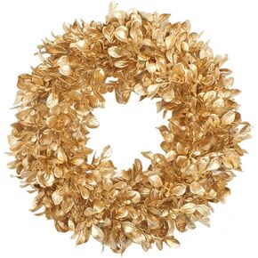 Vaguelly Artificial Jasmine Leaf Wreath, Golden Leaves Wreath, Wreath for Front Door, Garland Door Wreath Welcome Sign Wreath Hanging Ornament for Farmhouse Front Door Wedding Party Decor
