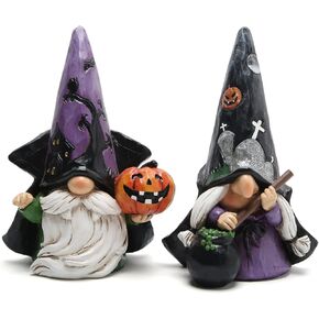 Hodao Halloween Gnomes Ornaments Decorations Handmade Halloween Gnomes Figurines Decor Halloween Gnomes Decor for Home (2pc)