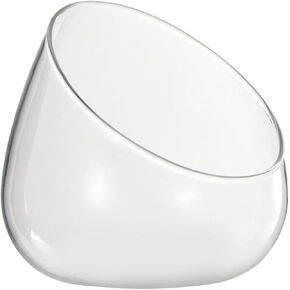 Luxshiny Glass Slant Cut Bubble Bowl Glass Vase Clear Terrarium Bowl Candy Dish Fruit Jar Small Planter Table Centerpiece Globe Flower Hydroponic Vase Fish Bowl Transparent