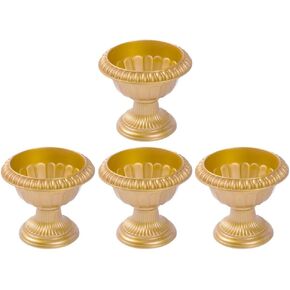 YARNOW 4pcs European Roman Basin Cake Stand Floor Vases for Gold Flower Vase Vintage Vase Tabletop Urn Vase Urn Planter Vase Wedding Flower Pots Brass Vase Plastic Household Gold Vase