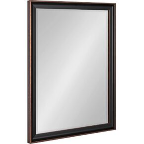 Kate and Laurel Havana Framed Beveled Wall Mirror, 25 x 31, Black, Traditional Dark Accent Mirror for Classic Decor