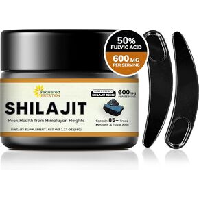 راتنج شيلاجيت النقي من الهيمالايا للرجال والنساء - 600 ملجم - مكمل مستخلص طبيعي مع أكثر من 85 من المعادن النزرة وحمض الفولفيك - بديل للكبسولات والعلكة والأقراص والقطرات
