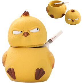 منفضة سجائر لطيفة مع غطاء، منفضة سجائر الدجاج الغاضب ديكور المنزل والمكتب هدية مدخن للنساء والرجال، منفضة سجائر سيجار بدون دخان في الداخل، ديكور الفناء الخارجي، دلو صواني رماد رائعة، هدية رائعة منفضة سجائر in Kuwait