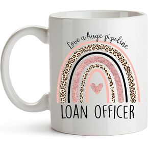 YouNique Designs Loan Officer Mug, 11 Ounces, Mortgage Lender Coffee Mug, Broker Cup, Mortgage Broker Gifts (Black Handle)