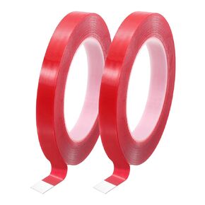 MECCANIXITY Heat Resistant Tape, 32.8ft x 0.39 Inch High Temperature Resistant Acrylic Double Sided Adhesive Tape 0.5mm Thick Red for Electrical Repair Pack of 2