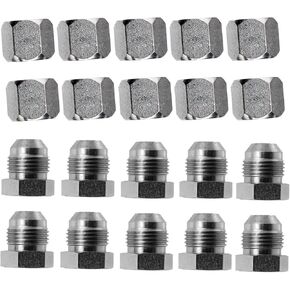 10PCS JIC-04 Cap and Plug Set 1/4 0304-C-04 2408-04 Compatible with 7/16-20 Thread