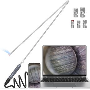 USB Rifle Borescope-Focus & Fold, Teslong NTG200H 0.2inch Barrel Bore Scope Gun Cleaning Bore Camera with Manual Focus, 26inch Foldable Rigid Rod, LED Light-Fits .22 Caliber & Larger Firearms in Kuwait