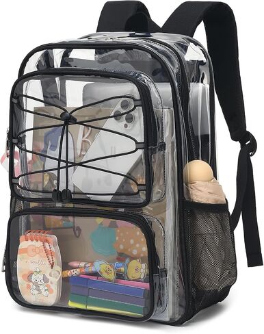 Clear School Backpack for Girls Women, Kids Teens Heavy Duty See Through College Bookbag Transparent School Bag (Mint Green) in Saudi Arabia