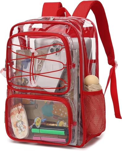 Clear School Backpack for Girls Women, Kids Teens Heavy Duty See Through College Bookbag Transparent School Bag (Mint Green) in Saudi Arabia