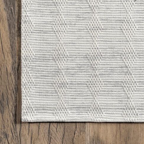 nuLOOM FAE Shapes Geometric 2x8 Machine Washable Runner Rug for Living Room Bedroom Dining Room Entryway Hallway Kitchen, Ivory in Saudi Arabia