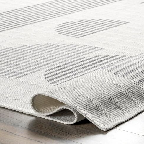 nuLOOM FAE Shapes Geometric 2x8 Machine Washable Runner Rug for Living Room Bedroom Dining Room Entryway Hallway Kitchen, Ivory in Saudi Arabia