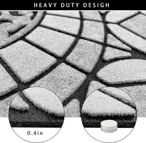 سجادة باب نصف دائرية لسجادة الدخول الخارجية سجادة ترحيب مزخرفة لسجادة الباب الأمامي للمدخل الخارجي ممسحة ساسافراس 2 × 3 سجادة غير قابلة للانزلاق سجادة باب مطاطية داخلية سجادة صائد الأوساخ (رمادي فاتح كحلي) in Kuwait