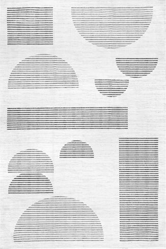 nuLOOM FAE Shapes Geometric 2x8 Machine Washable Runner Rug for Living Room Bedroom Dining Room Entryway Hallway Kitchen, Ivory in Saudi Arabia