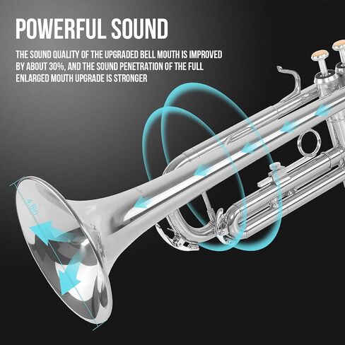 Soulmate Trumpet, Bb Standard Trumpet for Beginner, Brass Student Trumpet Instrument with Carrying Hard Case, Cleaning Kit, 7C Mouthpiece and Gloves(Purple Trumpet Set) in Saudi Arabia