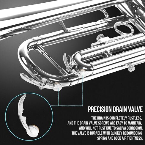 Soulmate Trumpet, Bb Standard Trumpet for Beginner, Brass Student Trumpet Instrument with Carrying Hard Case, Cleaning Kit, 7C Mouthpiece and Gloves(Purple Trumpet Set) in Saudi Arabia