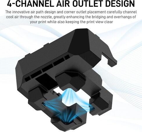 4 Air Flow Fan Duct for Bambu lab P1S/P1P/X1C/X1E 3D Printer,Accessories for Bambu Lab 3D Printer Upgrade Air Flow Effective Cooling, Compatible with Stock Hotend and Panda Revo/Flow in Saudi Arabia