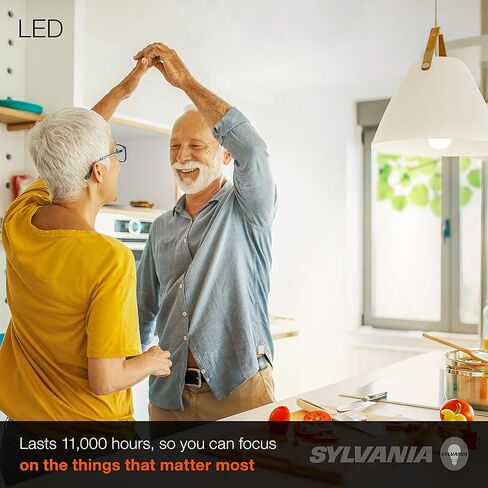 لمبة إضاءة LED من سيلفانيا، 40 وات مكافئة A19، كفاءة 6 وات، قاعدة متوسطة، لمسة نهائية بلوري، 450 لومن، أبيض ناعم - عبوتان (74077) in Saudi Arabia