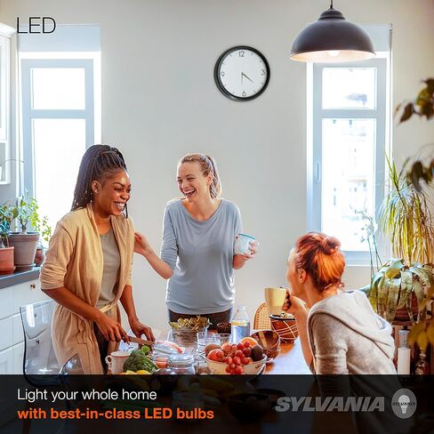 لمبة إضاءة LED من سيلفانيا، 40 وات مكافئة A19، كفاءة 6 وات، قاعدة متوسطة، لمسة نهائية بلوري، 450 لومن، أبيض ناعم - عبوتان (74077) in Saudi Arabia