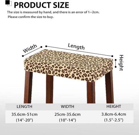 Bar Stool Rectangle Seat Covers Brown Leopard Print Bar Stool Chair Covers Set of 2 Stretch Stool Covers Rectangular Washable Soft Stool Slipcover Bar Chair Cover with Elastic Band in Saudi Arabia