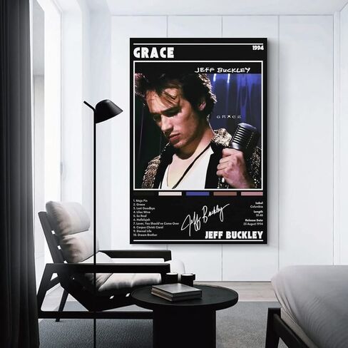 ملصق SACCVH Jeff Buckley Grace ملصق قماشي جداري لوحة فنية تزيينية لغرفة المعيشة وغرفة النوم هدية تزيين بدون إطار مقاس 12 × 18 بوصة (30 × 45 سم) in Saudi Arabia