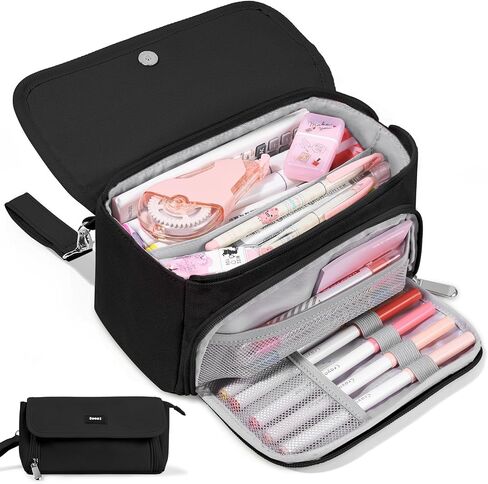 Sooez Super Large Pencil Case, Big Capacity Pencil Bag with 3 Compartments in Kuwait