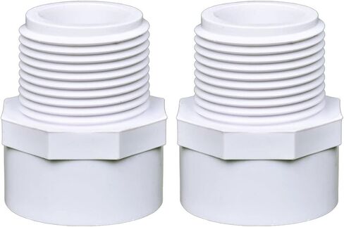 PVC Male Adapter 1-1/4 Inch (4-Pack), Pipe Fittings (Socket x Male Pipe Thread) - Fits 1-1/4 Inch Sch.40 PVC Pipes in Kuwait