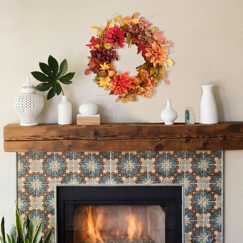 Bibelot 20 بوصة إكليل الكوبية الاصطناعي ترحيب إكليل الباب الأمامي إكليل عباد الشمس الأصفر وزهرة الأقحوان والأوراق الخضراء إكليل الربيع والصيف إكليل الباب الأمامي للداخل والخارج ونافذة الزفاف وديكور الحائط... in Kuwait