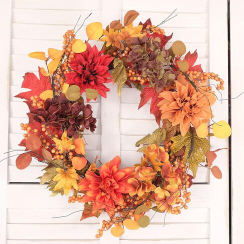 Bibelot 20 بوصة إكليل الكوبية الاصطناعي ترحيب إكليل الباب الأمامي إكليل عباد الشمس الأصفر وزهرة الأقحوان والأوراق الخضراء إكليل الربيع والصيف إكليل الباب الأمامي للداخل والخارج ونافذة الزفاف وديكور الحائط... in Kuwait