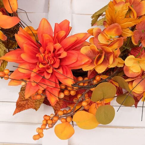 Bibelot 20 بوصة إكليل الكوبية الاصطناعي ترحيب إكليل الباب الأمامي إكليل عباد الشمس الأصفر وزهرة الأقحوان والأوراق الخضراء إكليل الربيع والصيف إكليل الباب الأمامي للداخل والخارج ونافذة الزفاف وديكور الحائط... in Kuwait