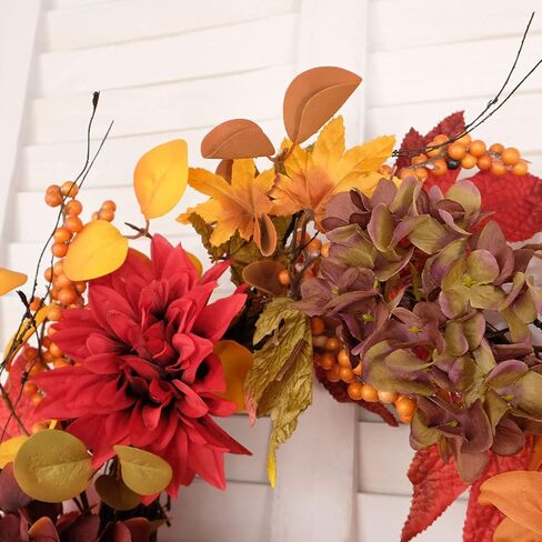 Bibelot 20 بوصة إكليل الكوبية الاصطناعي ترحيب إكليل الباب الأمامي إكليل عباد الشمس الأصفر وزهرة الأقحوان والأوراق الخضراء إكليل الربيع والصيف إكليل الباب الأمامي للداخل والخارج ونافذة الزفاف وديكور الحائط... in Kuwait