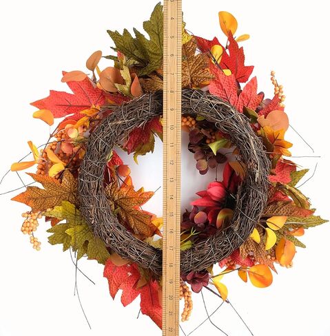 Bibelot 20 بوصة إكليل الكوبية الاصطناعي ترحيب إكليل الباب الأمامي إكليل عباد الشمس الأصفر وزهرة الأقحوان والأوراق الخضراء إكليل الربيع والصيف إكليل الباب الأمامي للداخل والخارج ونافذة الزفاف وديكور الحائط... in Kuwait