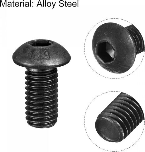 uxcell M8x16mm عرافة المقبس زر غطاء الرأس البراغي مسامير سبائك الصلب 10 قطع in Saudi Arabia