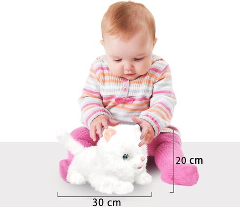 yh yuhung روبوت القط أفخم لعبة التفاعلية القط الإلكترونية الحيوانات الأليفة القط لعبة الصبي مع التحكم باللمس مواء الخرخرة لعبة القط للفتيات القط الميكانيكية هدية عيد ميلاد الحيوانات الأليفة لعب للأطفال، أبيض in Kuwait